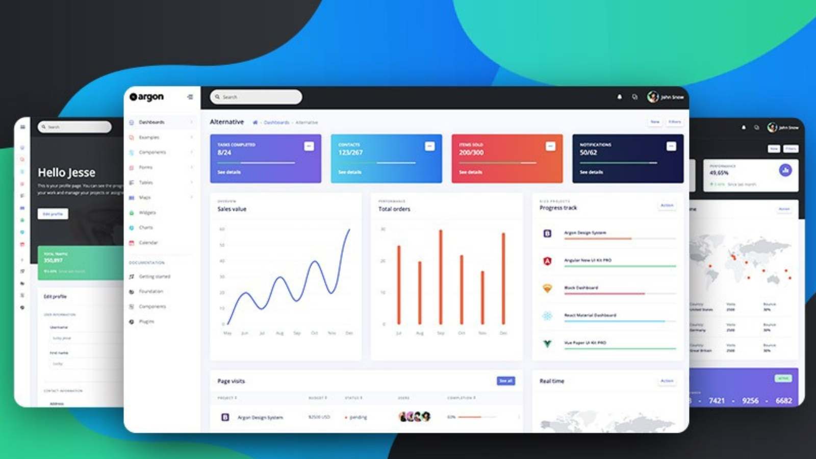 Web development dashboard interface concepts